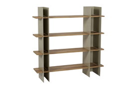 Hanah Home Shb-017-B Estantería de Metal y MDF en Color Topo